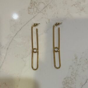 Dior Gold Paperclip Earrings